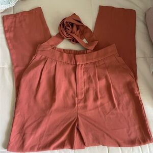 Forever 21 Orange/Pink Jumpsuit with High-Waisted Design